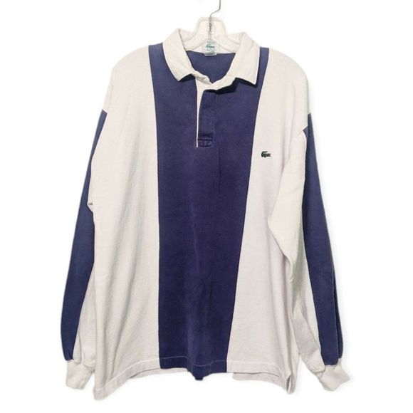 Izod Other - Vintage Izod Lacoste Long Sleeve Rugby XL Striped Shirt Made in USA